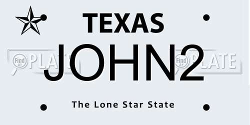 JOHN2 Texas License Plate