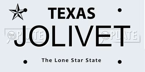 JOLIVET Texas License Plate