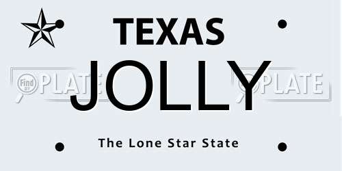 JOLLY Texas License Plate