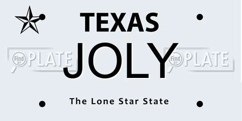 JOLY Texas License Plate