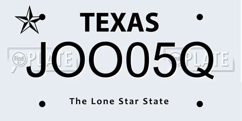 JOO05Q Texas License Plate