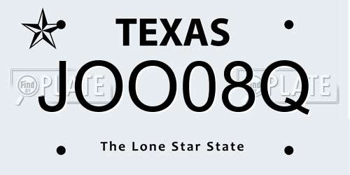 JOO08Q Texas License Plate