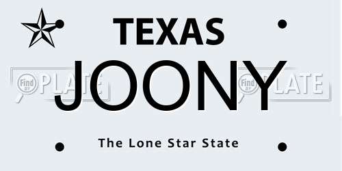 JOONY Texas License Plate