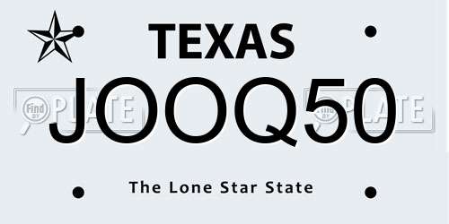 JOOQ50 Texas License Plate