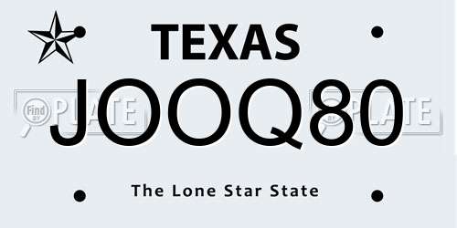 JOOQ80 Texas License Plate