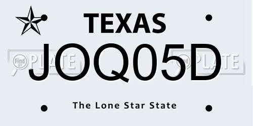 JOQ05D Texas License Plate