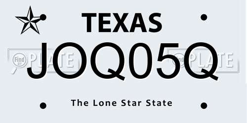 JOQ05Q Texas License Plate