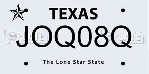 JOQ08Q Texas License Plate