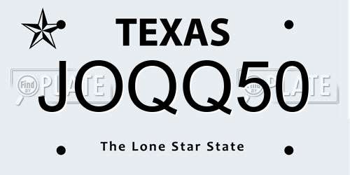 JOQQ50 Texas License Plate