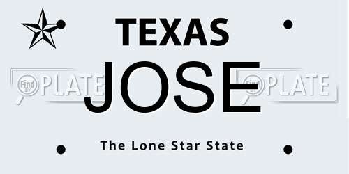 JOSE Texas License Plate