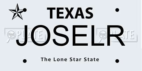 JOSELR Texas License Plate