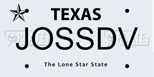JOSSDV Texas License Plate