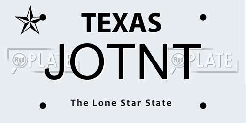 JOTNT Texas License Plate