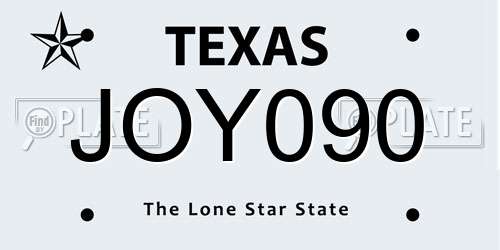JOY090 Texas License Plate
