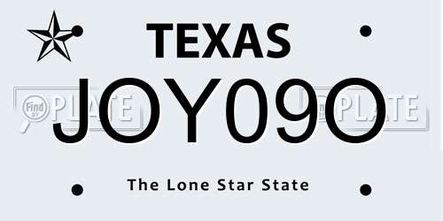 JOY09O Texas License Plate