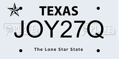 JOY27Q Texas License Plate
