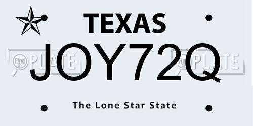 JOY72Q Texas License Plate
