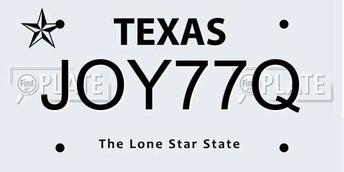 JOY77Q Texas License Plate