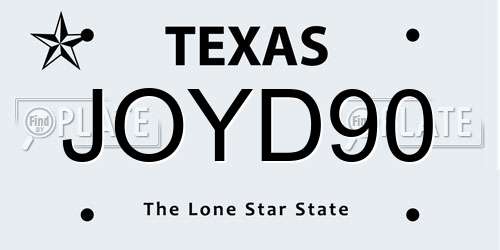JOYD90 Texas License Plate