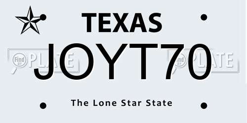 JOYT70 Texas License Plate