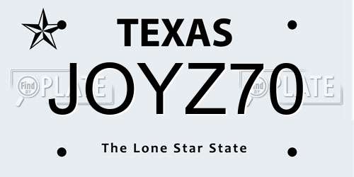 JOYZ70 Texas License Plate