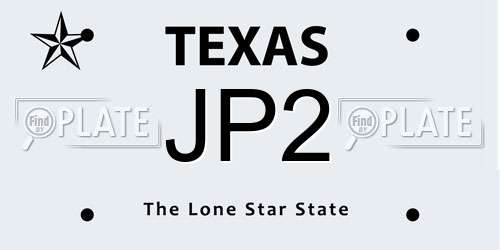 JP2 Texas License Plate