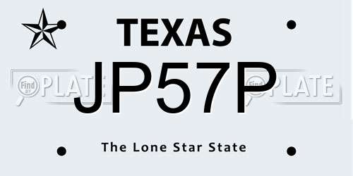 JP57P Texas License Plate