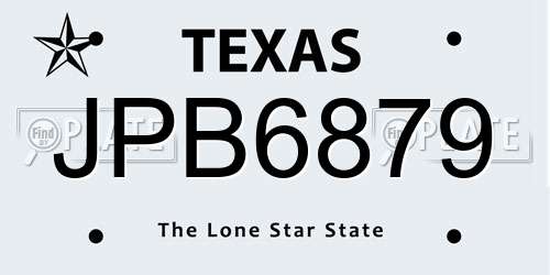 JPB6879 Texas License Plate