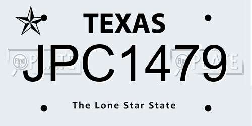 JPC1479 Texas License Plate