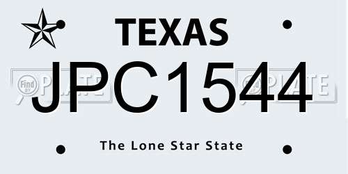 JPC1544 Texas License Plate