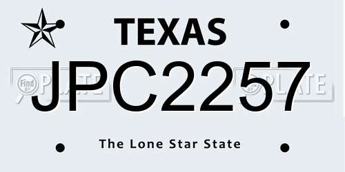 JPC2257 Texas License Plate