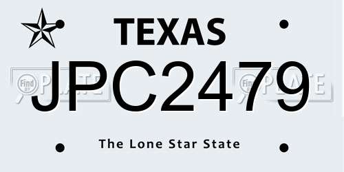 JPC2479 Texas License Plate