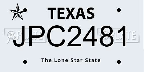 JPC2481 Texas License Plate