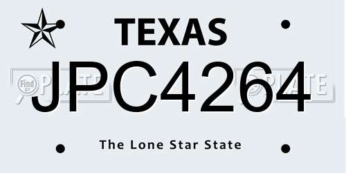 JPC4264 Texas License Plate