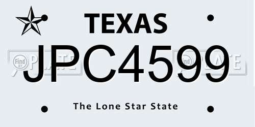 JPC4599 Texas License Plate