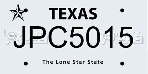 JPC5015 Texas License Plate