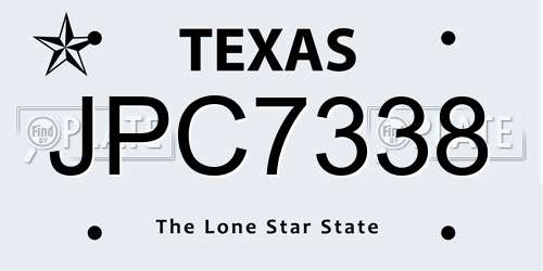 JPC7338 Texas License Plate