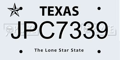 JPC7339 Texas License Plate