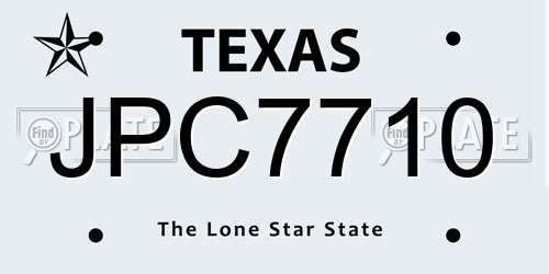 JPC7710 Texas License Plate
