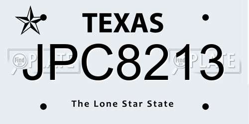 JPC8213 Texas License Plate