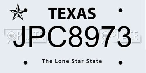 JPC8973 Texas License Plate