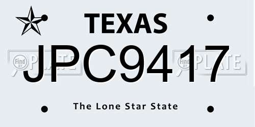JPC9417 Texas License Plate