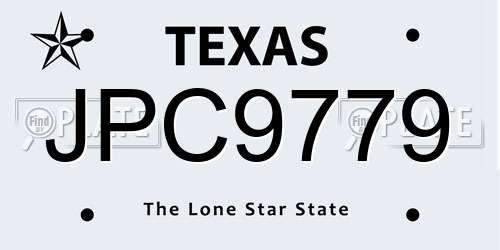 JPC9779 Texas License Plate