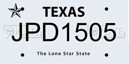 JPD1505 Texas License Plate