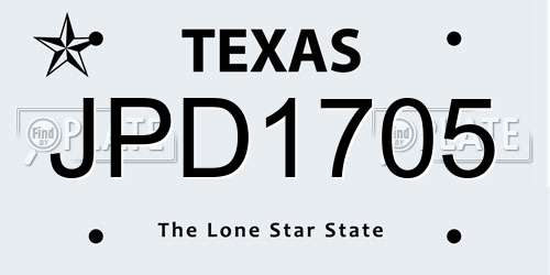 JPD1705 Texas License Plate