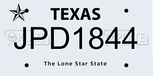 JPD1844 Texas License Plate