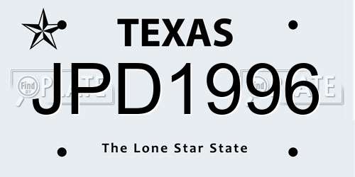 JPD1996 Texas License Plate