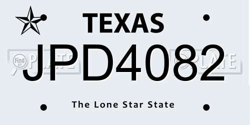 JPD4082 Texas License Plate