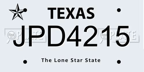 JPD4215 Texas License Plate