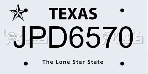 JPD6570 Texas License Plate